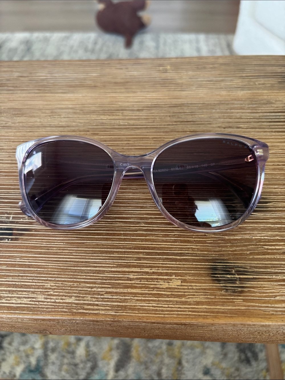 Ralph Lauren Translucent Purple Women's Sunglasses with Dark Lenses